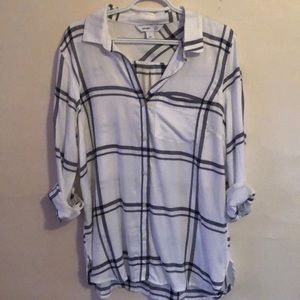 Old navy white & navy button up (classic shirt)